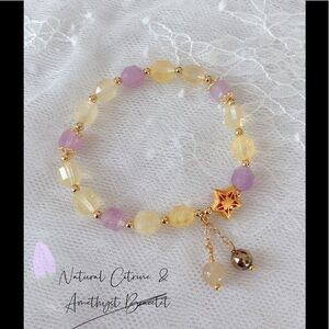 COPY - **Natural Citrine & Amethyst Bracelet B-2